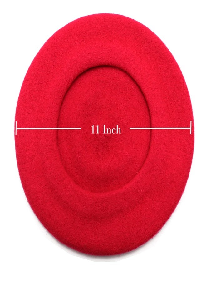 PODALOA 6 Pieces Berets for Women, Wool French Beret Hats for Women Costumes Artist Painter Caps Solid Color Style (Red) - Image 4